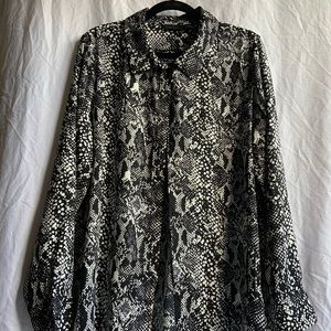Snakeskin Printed Dress Shirt